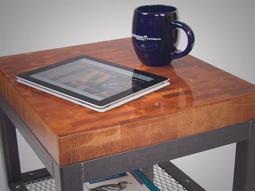 Upcycled Cutting Board Side Table