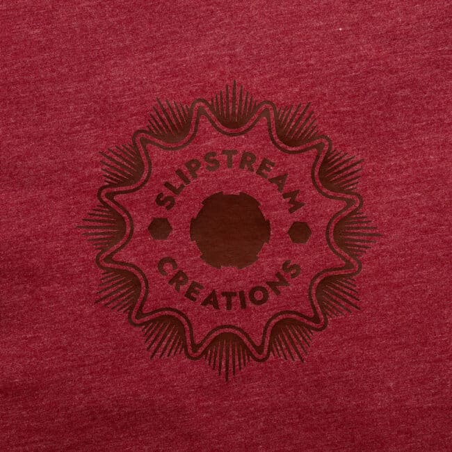 Slipstream Creations Sprocket T-Shirt - Cardinal w/ Red - Closeup