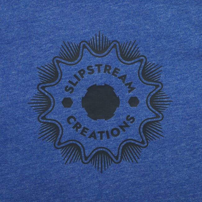 Slipstream Creations Sprocket T-Shirt - Heather Cool Blue w/ Blue - Closeup
