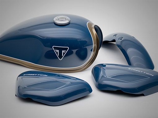 Triumph Speed Twin Custom Paint – Blue & Bronze Two-Tone